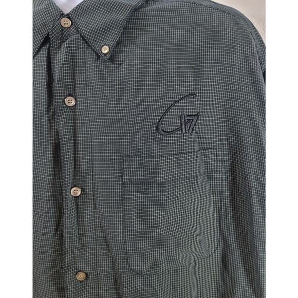 Tri-Mountain Black Check Button Up C17 Embroidered Shirt XL Lightweight Soft - Picture 5 of 6